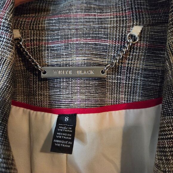 White House Black Market Women's Multicolor Plaid Blazer Preppy College Career - Picture 8 of 15